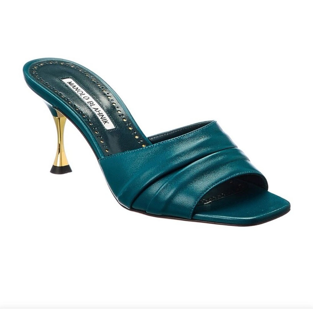 ❌SOLD❌ Manolo Blahnik  Leather Sandals Picoux - Napa Turquoise
